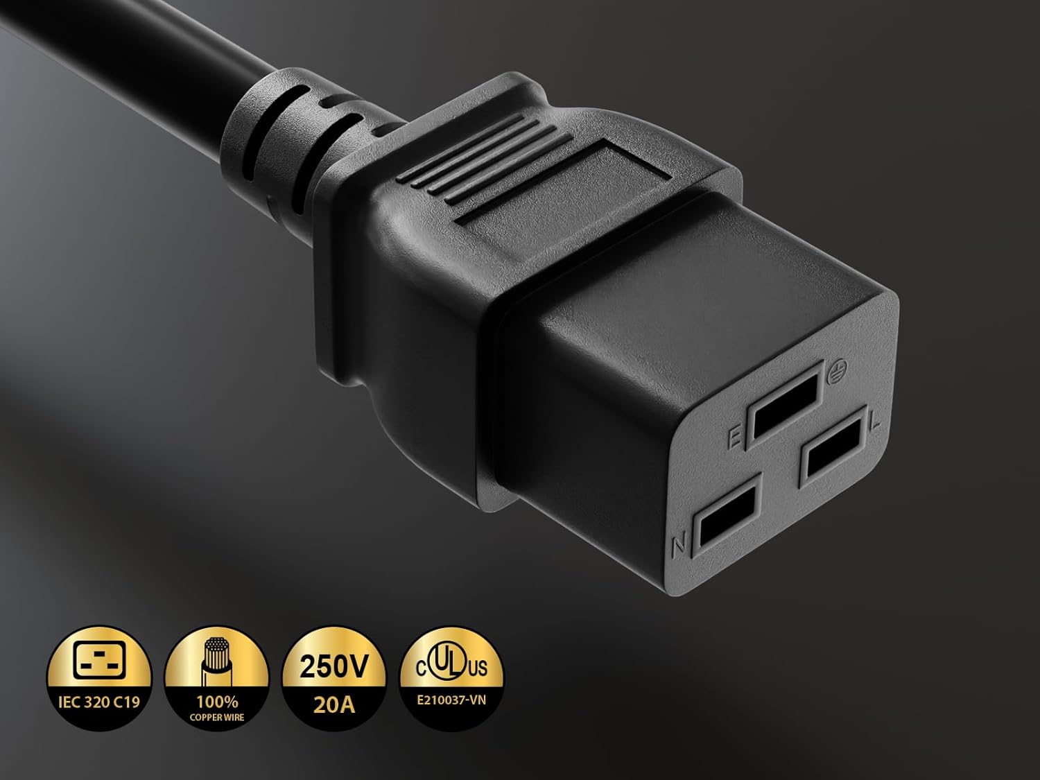 Cable Leader 15ft NEMA L6-30P to C19 Heavy Duty Power Cord 12AWG, 20A, 250V