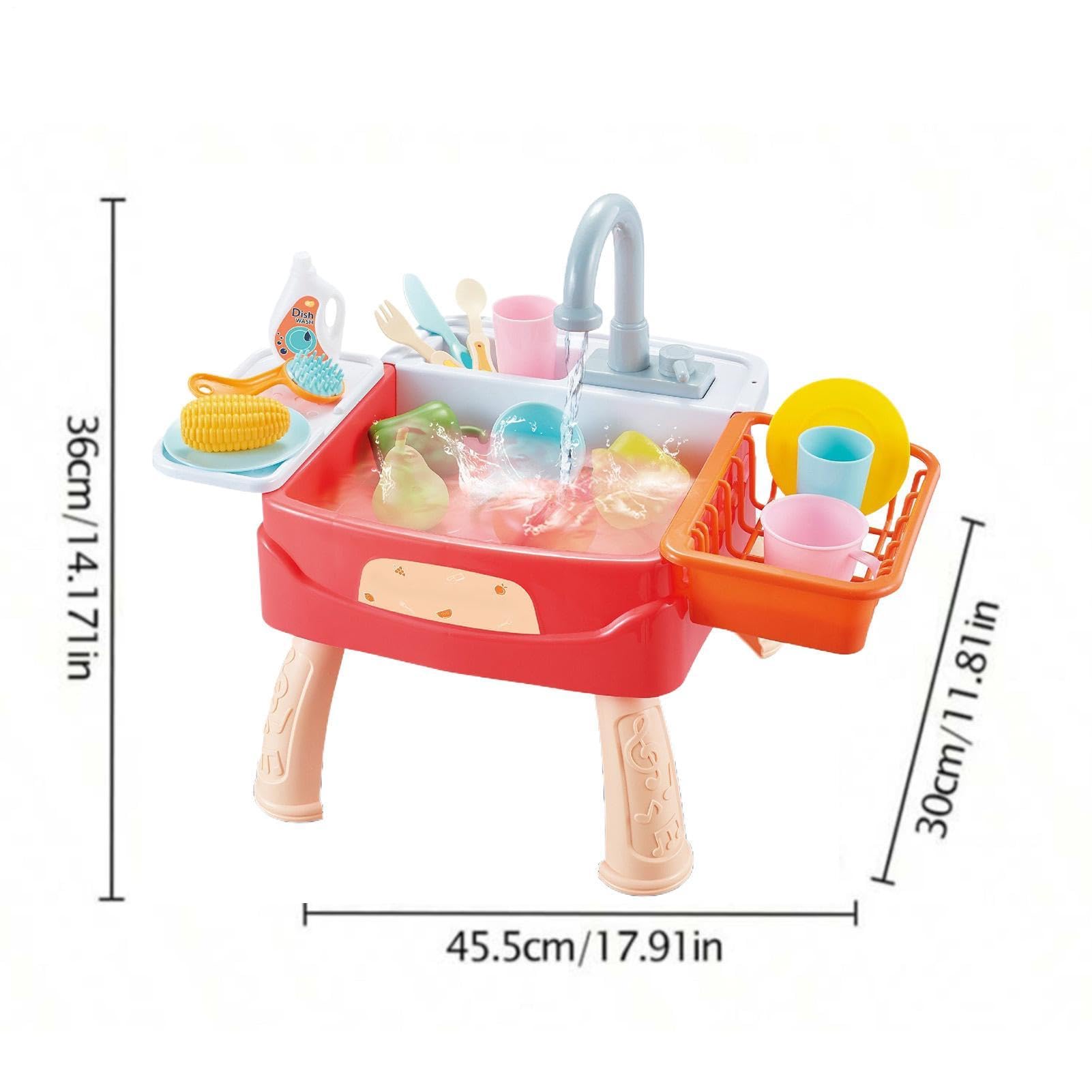 Giocattolo Cucina Lavello Con Acqua Corrente Elettrica | Ciclo Acqua Automatico Inclusi Giochi Educativi per Bambini 3+ Anni