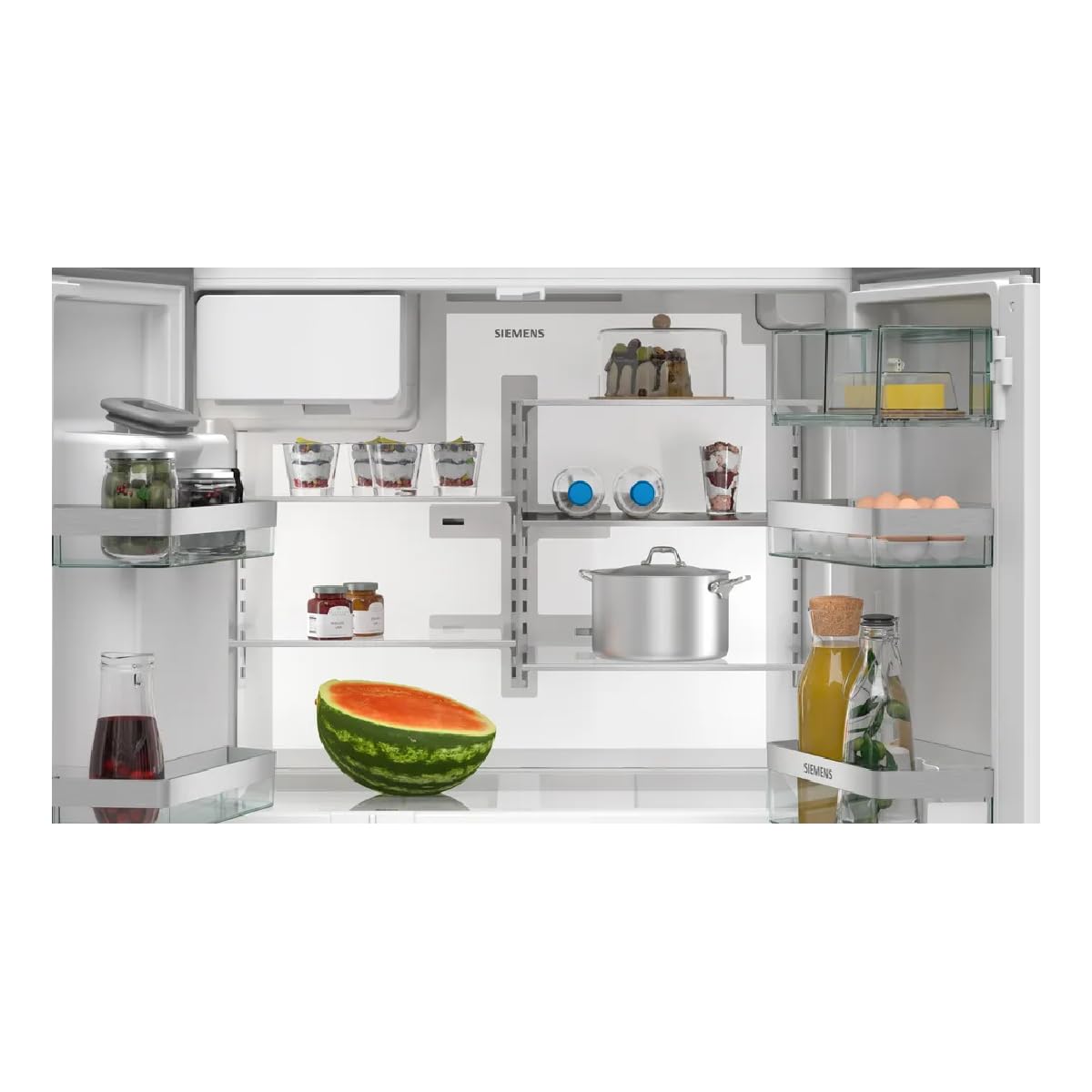 SIEMENS KF96DPPEA iQ700 - Frigorifero congelatore, 183 x 90,5 cm, raffreddamento da 574 l e congelatore da 199 l, noFrost, hyperFresh 0 gradi, luce LED, pannello posteriore in vetro illuminato con