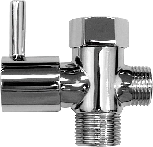 Miniatura 1 de Luxe Adaptador en T de metal con válvula de retención conexión en T de 3 tomas acabado chapado en cromo para neobidés Luxe