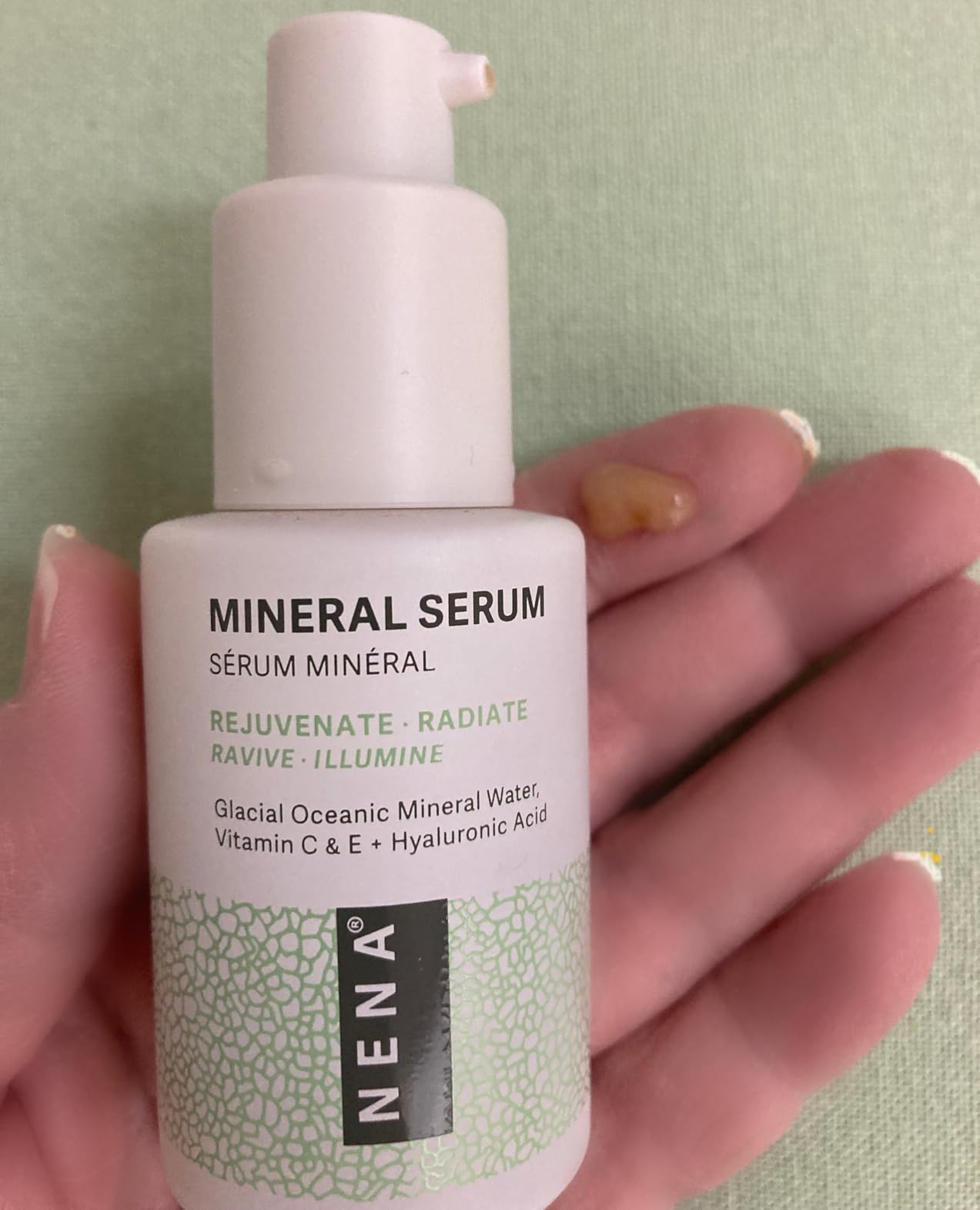 NENA Skincare Mineral Serum - Vitamin C Serum with Hyaluronic Acid - Face Lotion for Deep Hydration, Firmness and Elasticity - All Skin Types - 1 oz