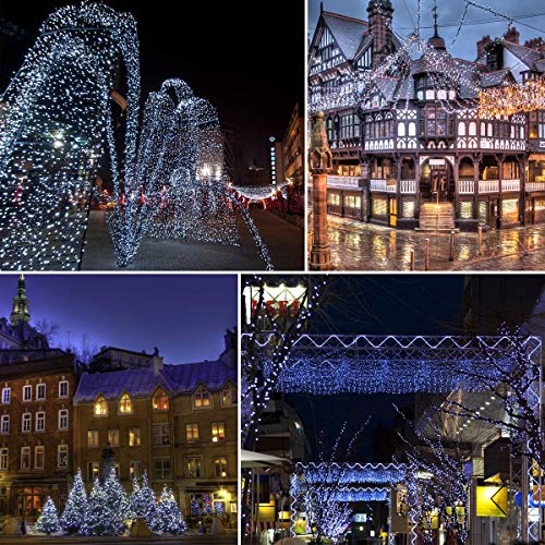 VMANOO Solar USB Indoor Outdoor String Christmas Lights 72Ft 200 LED 8 Modes Patio Lighting for Outside Yard Gazebo Party Wedding Tents Xmas Garden Backyard Tree Decorations Balcony Decor Lights BS2P - Image 5