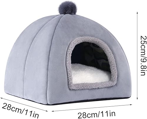 Miniatura 2 de Tienda de campaña cálida de invierno para perros y gatos, camas gruesas para gatos de interior, tienda de campaña para mascotas, recintos cálidos