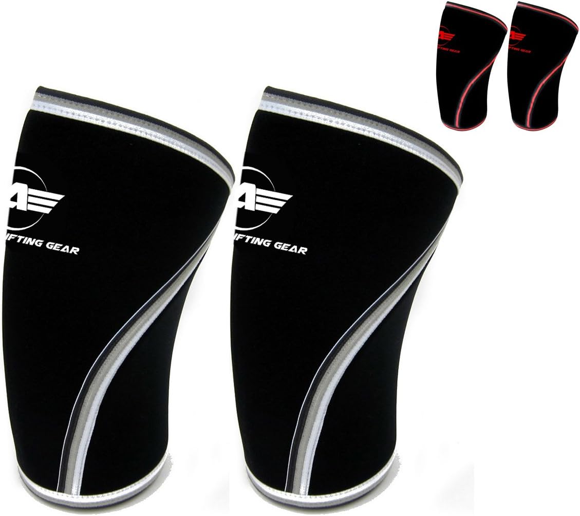 Knee Sleeves (Pair) Compression & Joint Support for Powerlifting, Weightlifting, & Crossfit - Great for Squats for Men & Women (Large)