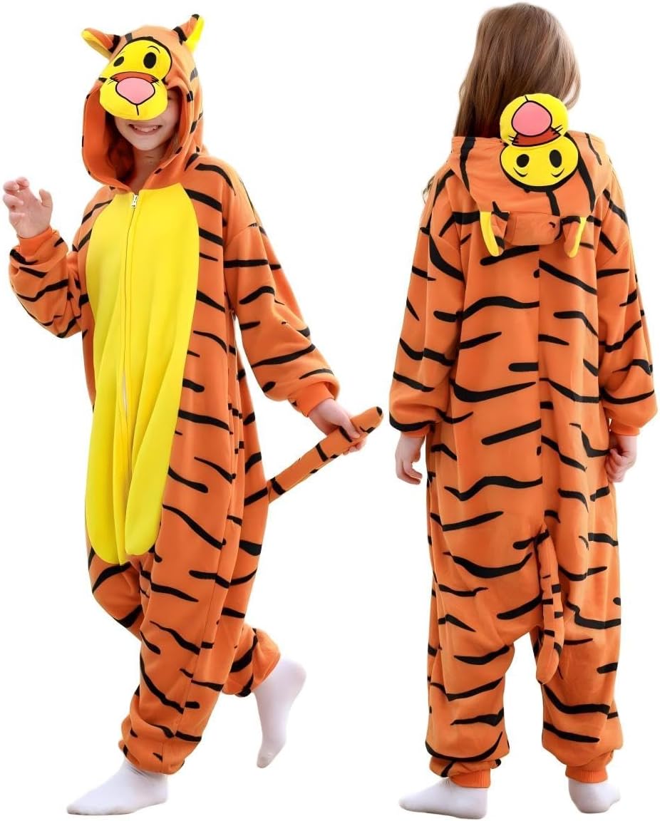 Unisex Kids Onesie, Flannel Cosplay Animal Costume Halloween Onesie Pajamas Home Clothing