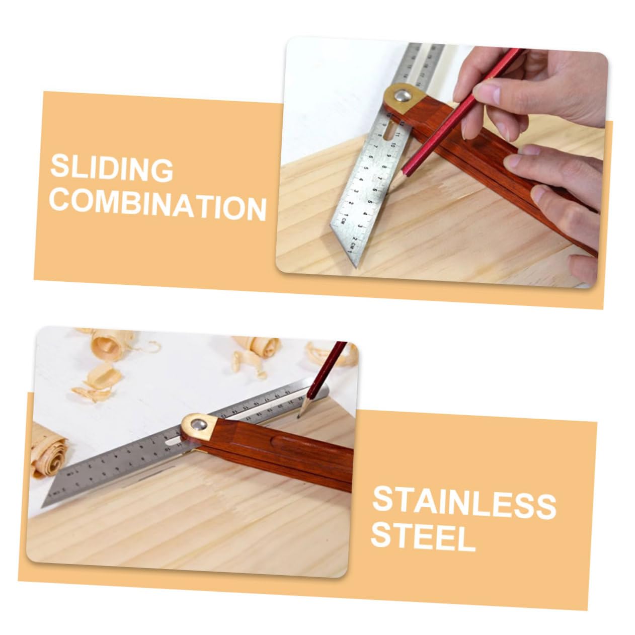 UKCOCO 5pièces Règle à Onglet Multi-angles Équerre Ajustable Outil De Mesure Flexible Et Précis Pour Menuisiers Et Bricoleurs Degrés Design Combiné Durable Et Pratique