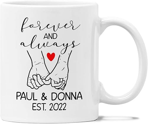 Taza de regalo con texto en inglés "Forever Loved", taza con nombre personalizado, regalos para parejas casadas, regalos para recién casados,