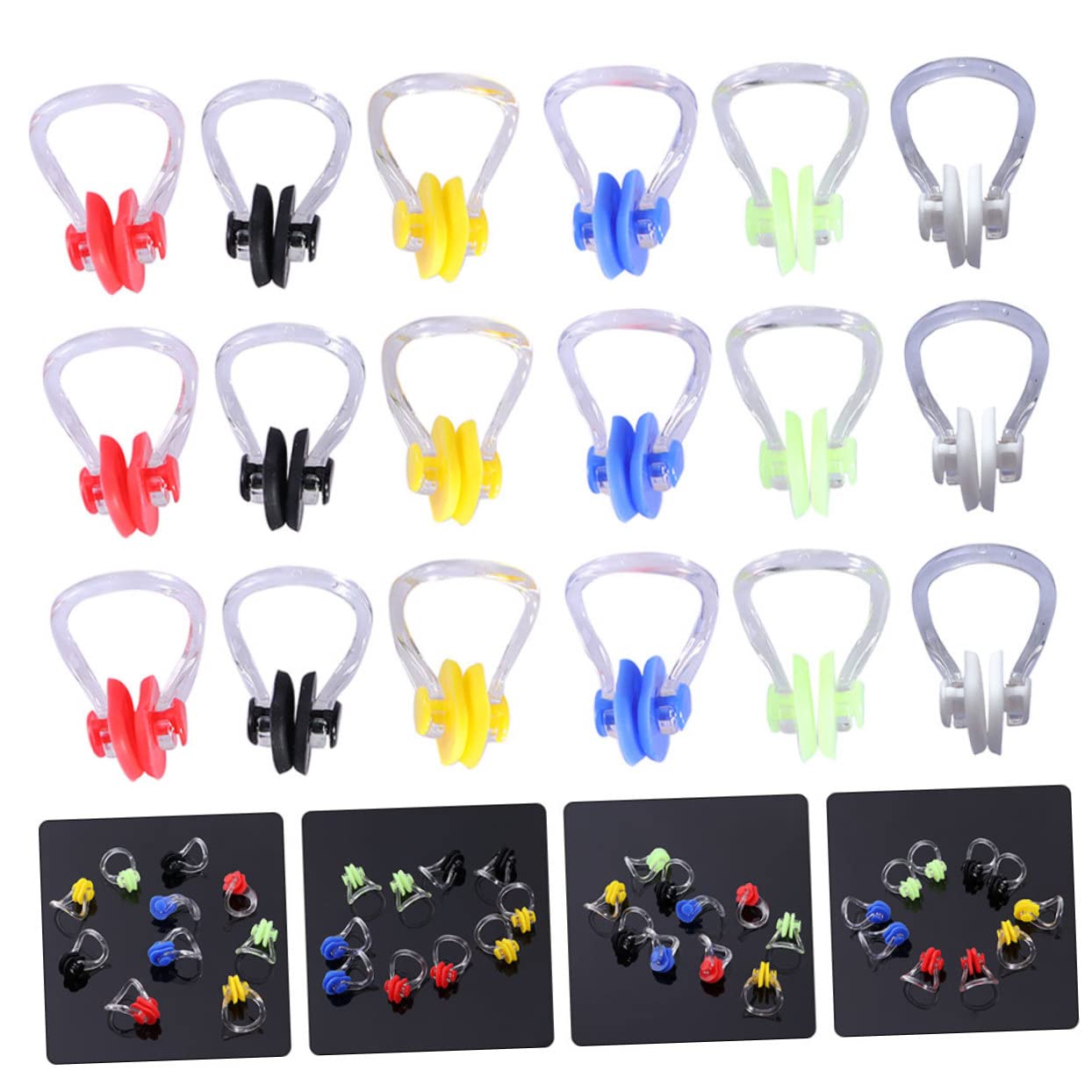 Abaodam Pinzas De Impermeables para Natación Accesorios De Piscina Nasales Y Resistentes para Adultos Y Principiantes 20 Piezas*4