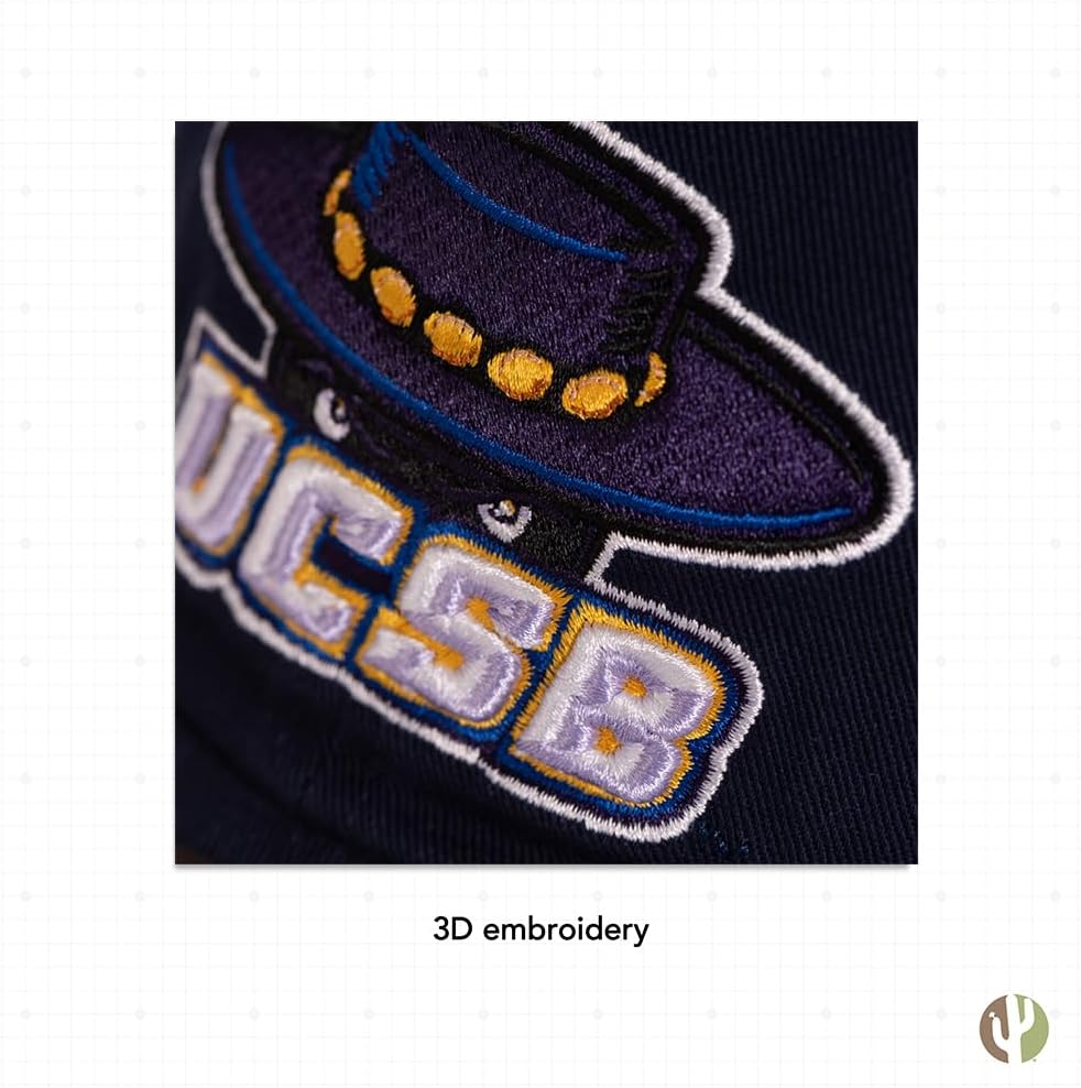 Desert Cactus University of California Santa Barbara Baseball Hat UCSB Gauchos Brimmed Embroidered Hats Cap Adjustable Cloth Strap Adult (Style A) Blue - Image 5