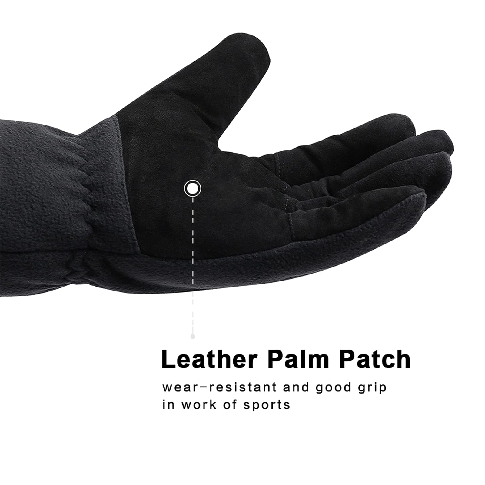 Acdyion Gants d'hiver Imperméables Thinsulate Doublure 3M Mixte adulte Moyen Noir