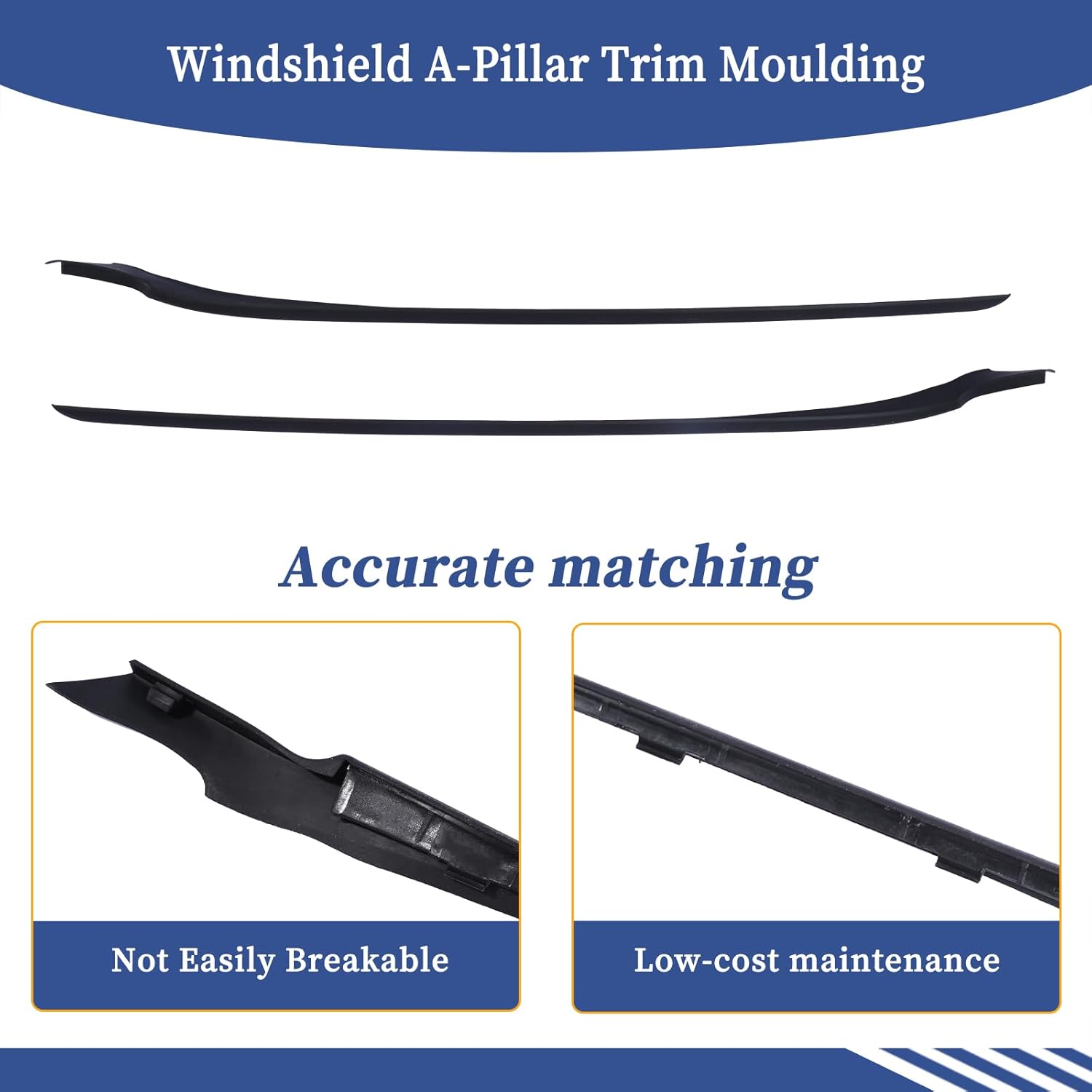 Pair Windshield A-Pillar Trim Moulding BE8Z5403137A BE8Z5403136A Compatible with Ford Fiesta 2011-2019 Both Right and Left Side RH+LH