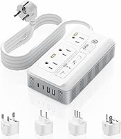 Mapambo 2000W 220V to 110V Voltage Converter for Europe Travel - 7-in-1 US to EU Adapter for Hair Dryers, Kettles, Coffee Makers (White)