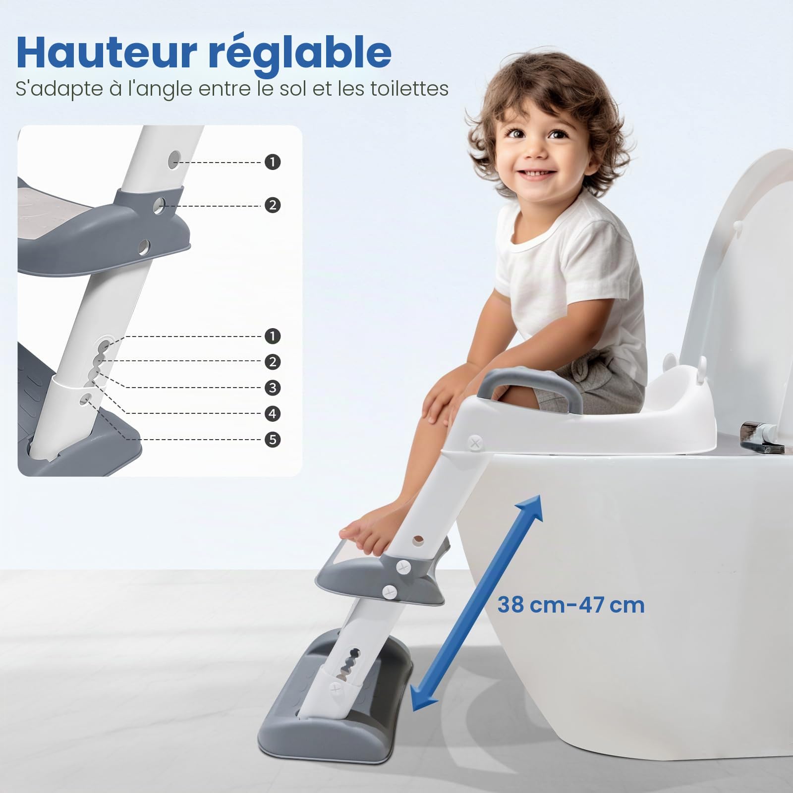 Reducteur Toilette Enfant Réducteurs, Rehausseur Toilette Enfant Réducteur Toilette Enfant Adaptateur Toilette Enfant Coussinet Antidérapant Siege Toilette Enfant, Avec L'oreille