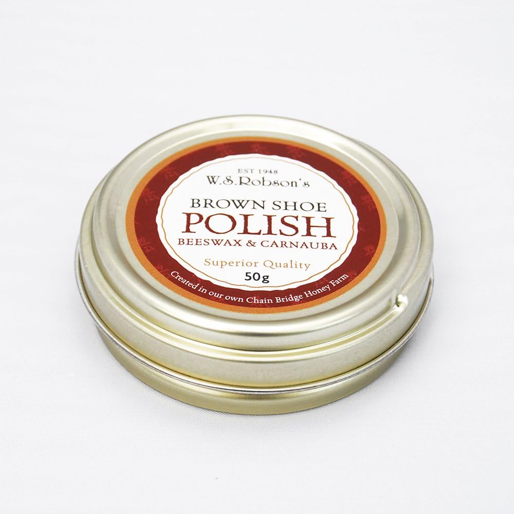 Chain Bridge Honey Farm W.S. Robson's Beeswax and Carnauba Brown Shoe Polish 50g…