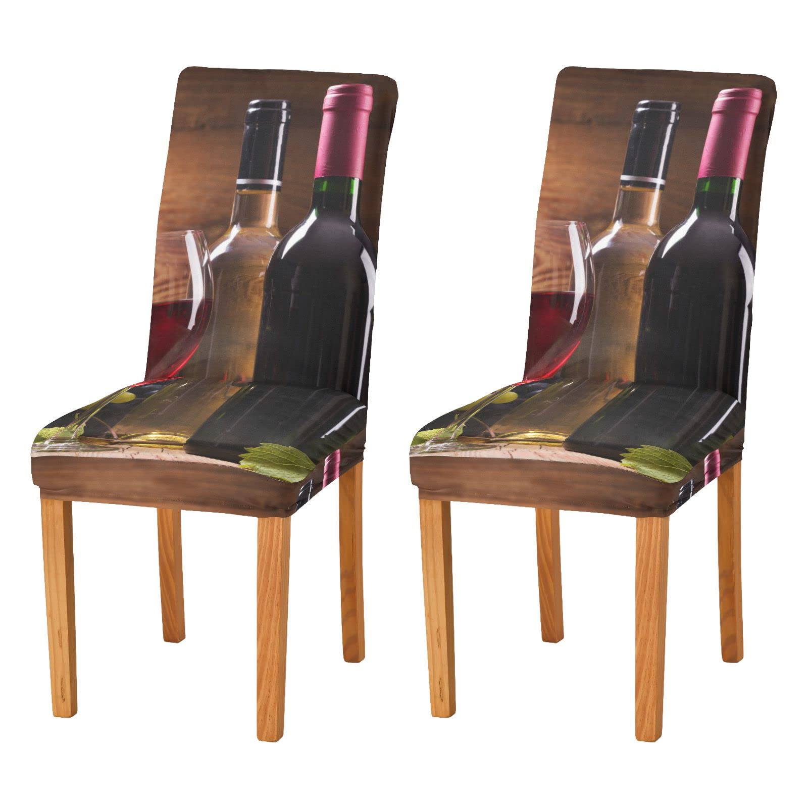 Red Wine Grapes Dining Chair Covers Chair Cover Slipcover Set of 2 Washable Kitchen Chair Covers Protector for Dining Room