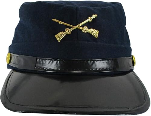 Miniatura 3 de JHats 100 lana hombres Unión guerra civil réplica Kepi sombrero pequeño azul