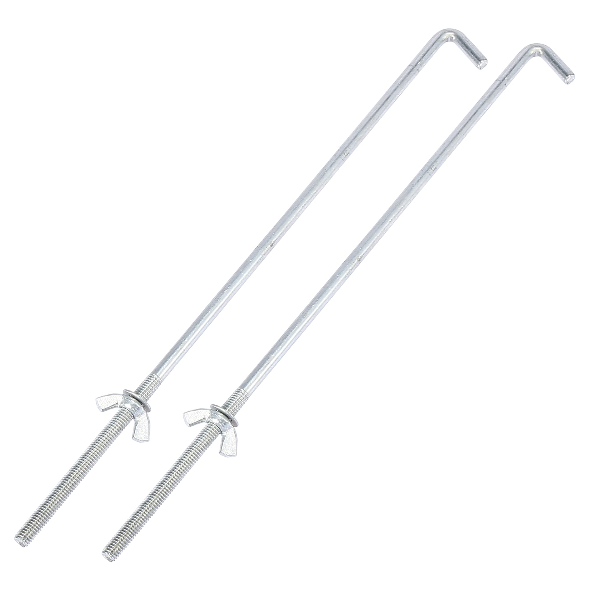 X AUTOHAUX Pair 27cm x 0.6cm Car Battery Hook Clamp Silver Tone