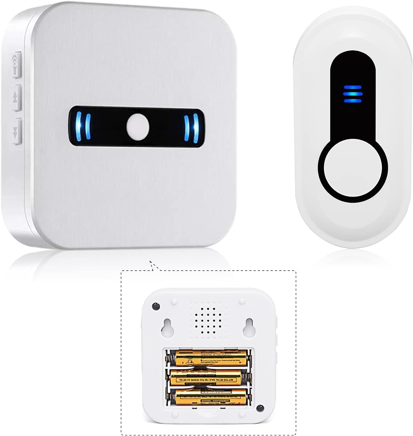 SANJIE Wireless Doorbell Battery Operated Cordless Portable Door Bells Chime Waterproof Push Button 500+ Ft for Classroom Home Office Apartment Store,1 Button and 1 Receivers — image 1