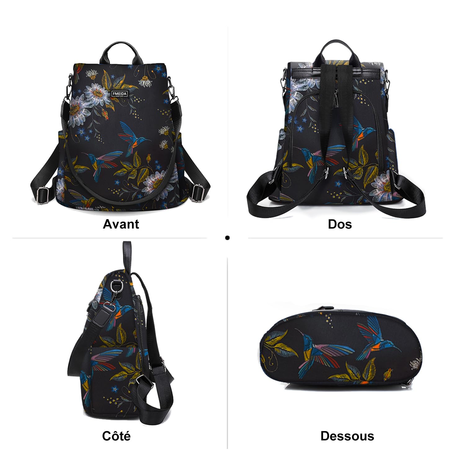 Fmeida Sac a Dos Femme Anti-vol Sacs à Main Portés Épaule pour Fille École Collèges Voyage Shopping