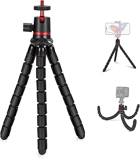 Phone Tripod Flexible Camera Tripod Travel Portable Mini Tripod with 360° Rotatable Ballhead Camera Stand Holder for Smartphones GoPro DSLR Webcam