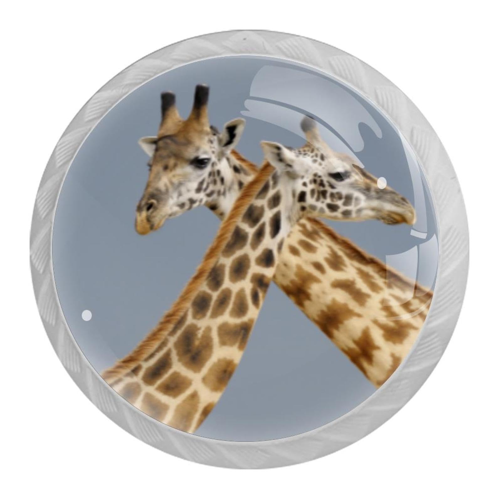 Tqmspg 4 Pieces Drawer Pulls Animal Giraffes Door Knobs Dresser Handles for Kitchen Wardrobe Cupboard Hardware Furniture