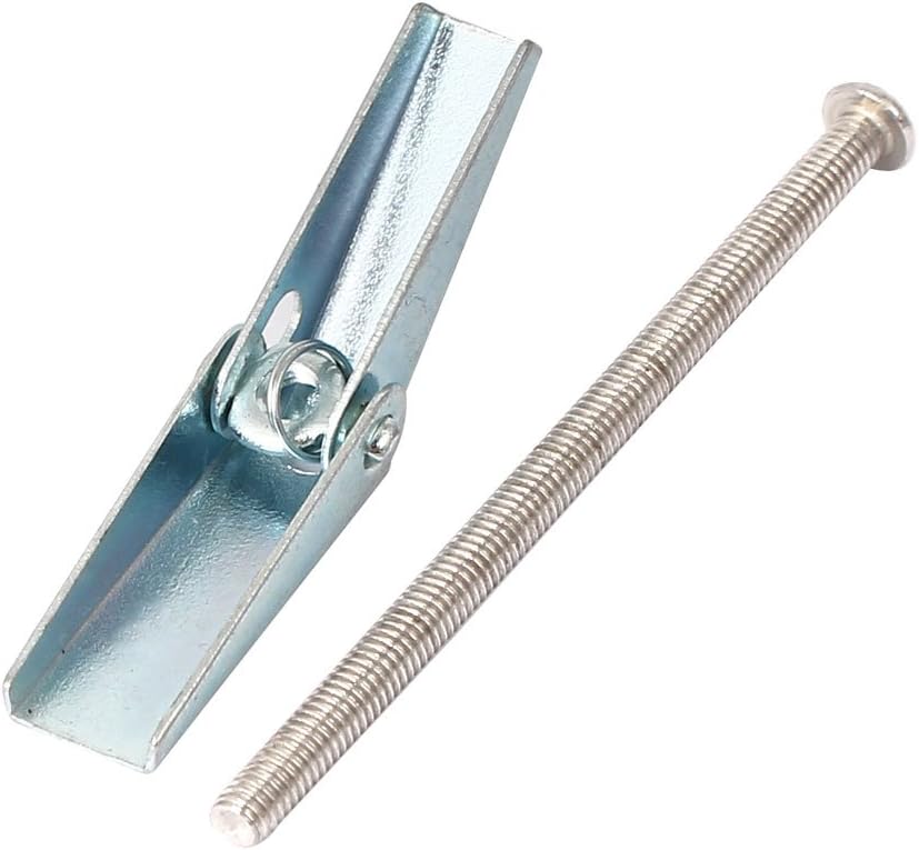 3mm x Anchors 50mm Male Thread Spring Toggle Hollow Plasterboard Cavity Wall Bolts Expansion Anchors 6 Pcs