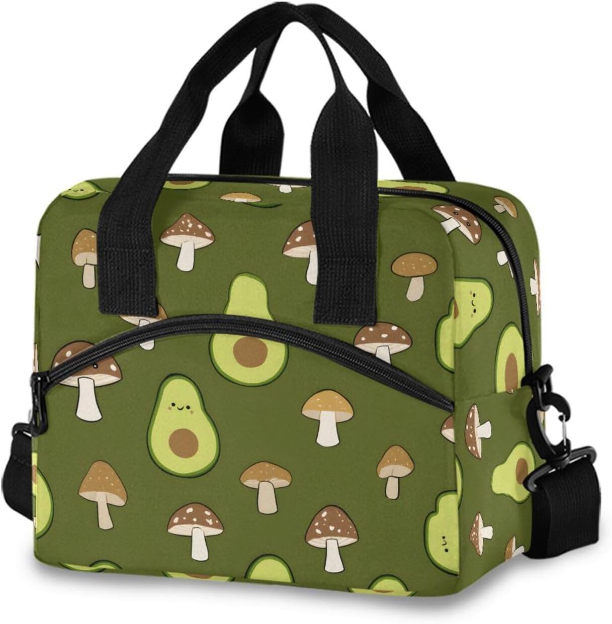 ALAZA Green Avocado Lunch Bags for Women Leakproof Crossbody Lunch Bag Lunch Bag with Shoulder Strap lunch Box Purse Lunch Cooler Bag for Women,Nurse,Teachers(c)