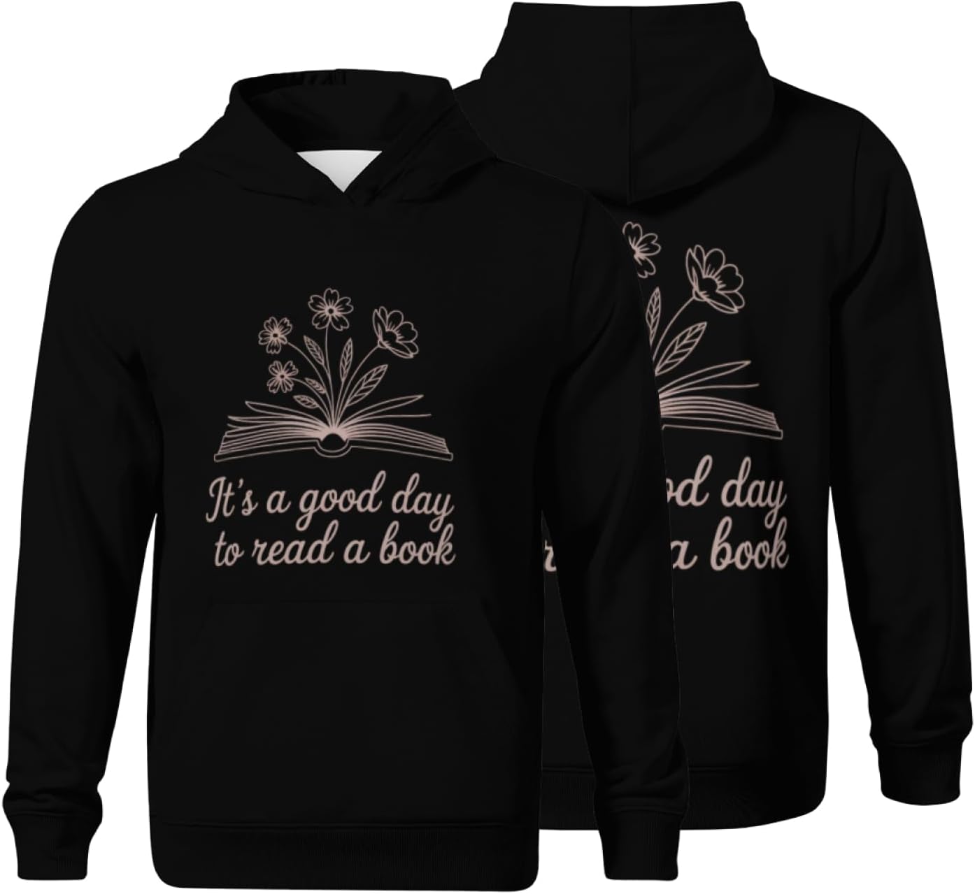Kids Its A Good Day To Read Book Across Boys Girls Lightweight Kangaroo Pocket Fleece Hoodies