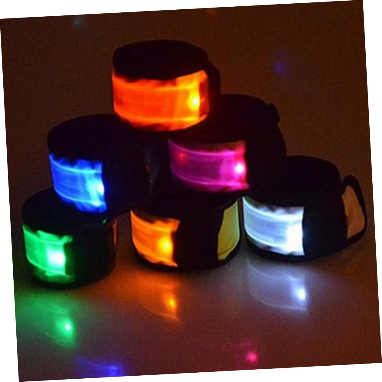 Kisangel 12 Piezas Luz De Seguridad Led Pulsera Muñequeras Brazalete De Seguridad Brazalete Led Bofetada Brazalete Reflectante De Seguridad Abrigo De La Muñeca Equitación Accesorios