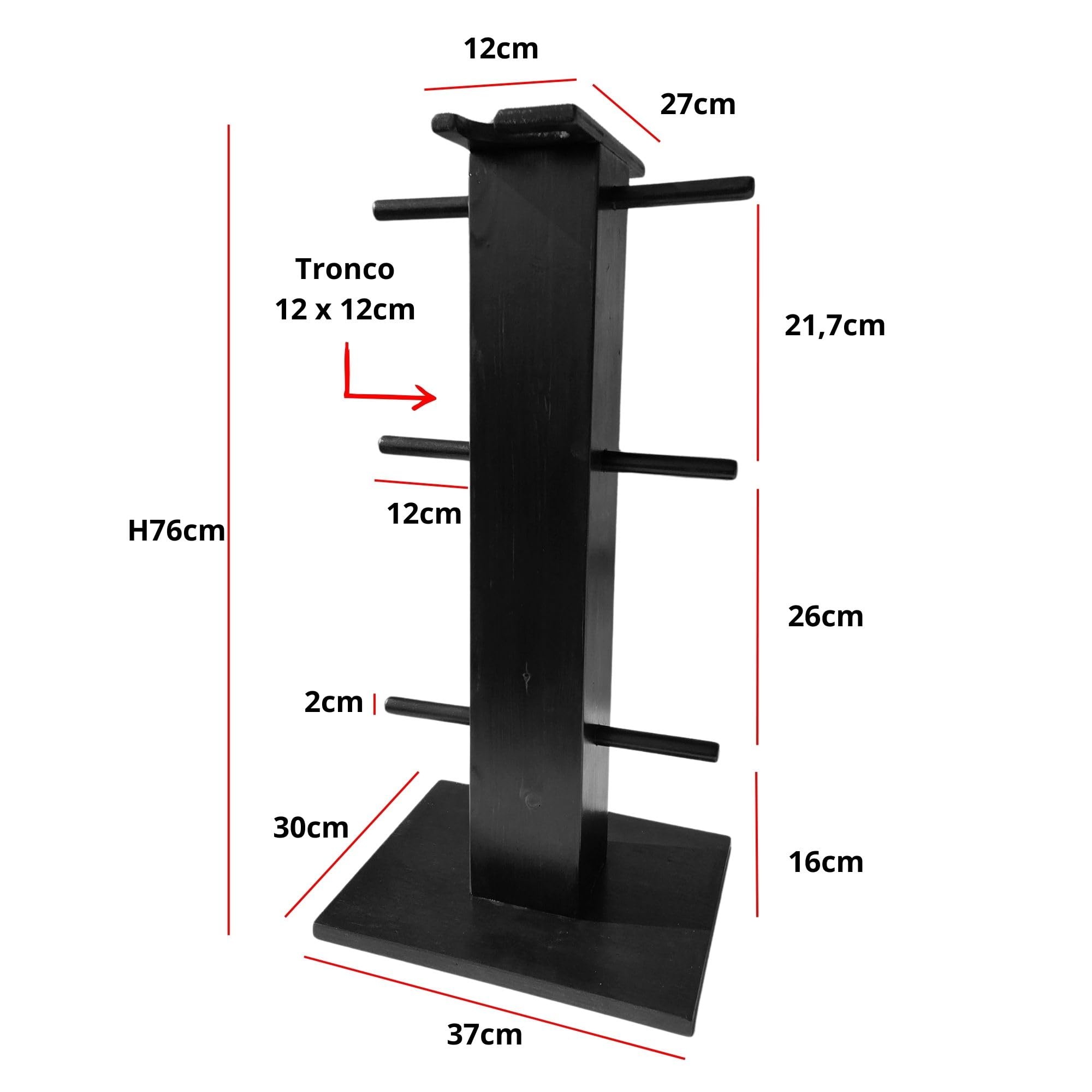 Porta Dischi Palestra Casa in LEGNO con Supporto Manubri | Porta Pesi Home Gym Compatto e Robusto | Supporto Dischi Bilanciere | Rastrelliera Pesi Arriva Già Montata | Portata 160 KG.