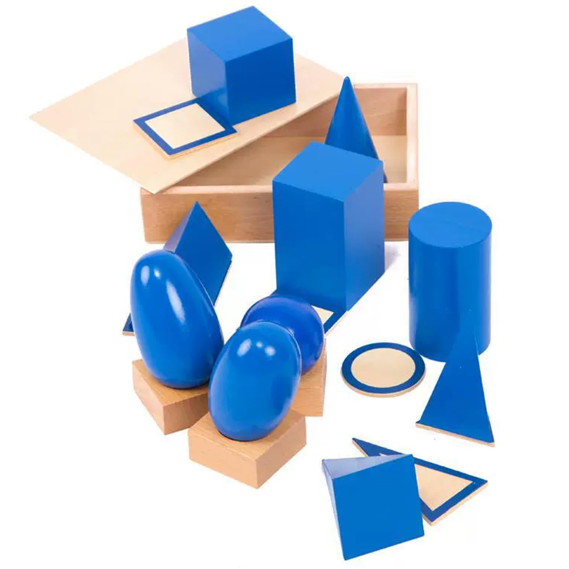 Forme 3D per insegnare, Giocattoli in Legno con Carte abbinate, Set di Solidi Geometrici per l'apprendimento in età prescolare, selezionatore di Forme e manipolatori di Blocchi di Modelli