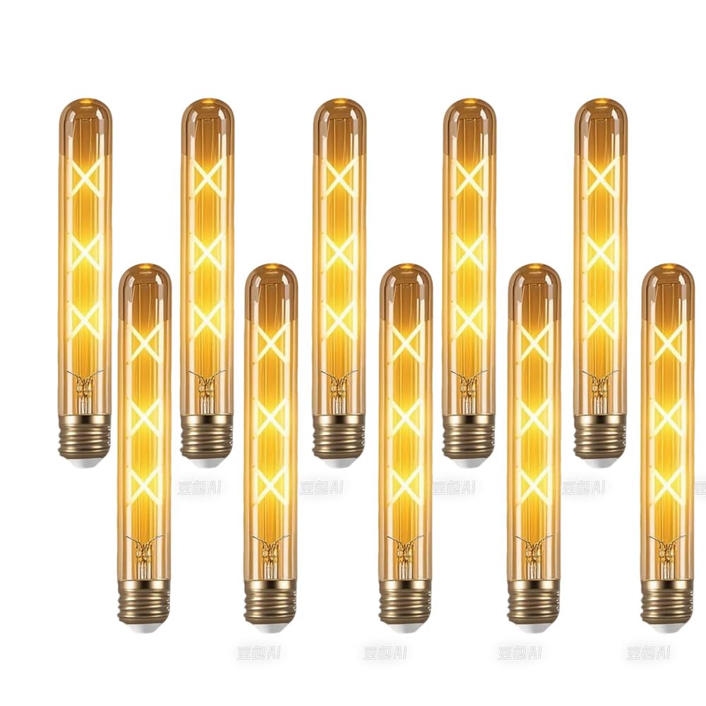 10 Stück Edison Vintage Glühbirne E27, E27 LED Vintage Nicht Dimmbar 6W T30 Retro Glühbirne E27 LED Warmweiss 2700K,Glühbirne E27 Vintage Ideal für Nostalgie und Retro Beleuchtung - Bernstein Glas