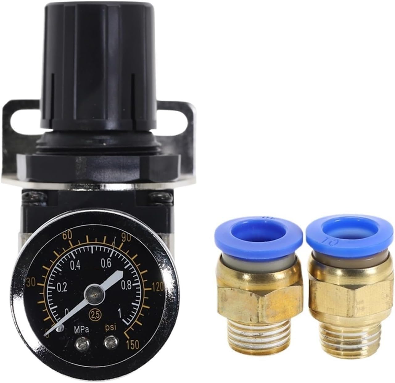 Crcrc One Color Ar2000-02 G1/4'' Pneumatic Pressure Regulator With Pressure Gauge, Adjustable Regulating Valve For Compressors 1Pc(Ar2000-02 Pc10-02)