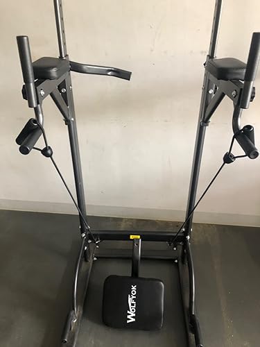Amazon | Wolfyok 懸垂マシン 【 耐荷重180kg 高さ11段 背もたれ6段