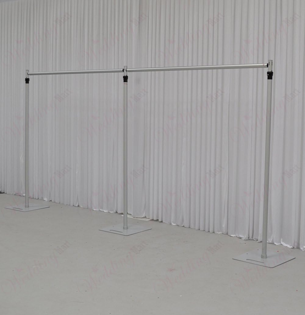 WeddingMart Premium Aluminium Fully-Adjustable Telescopic Wedding Backdrop Stands – Max Size Extended 20ft x 10ft (6M x 3M) – Easy Click-Together System - Fully Portable & Multiple Use