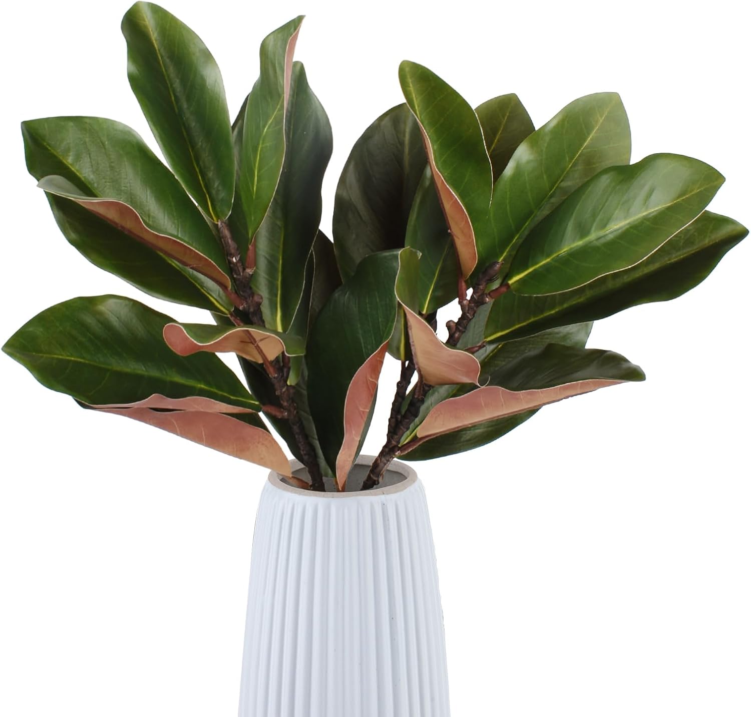 2pcs Magnolia Artificial Leaves Branches 22" Faux Magnolia Leaves with Stems Fake Artificial Greenery for Wedding Home Indoor Decor DIY Craft Flower Arrangement