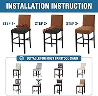 Vista 6 de H.VERSAILTEX Funda elástica 100% impermeable para taburete de bar, funda para silla de pub, funda para taburete de mostrador, para comedor