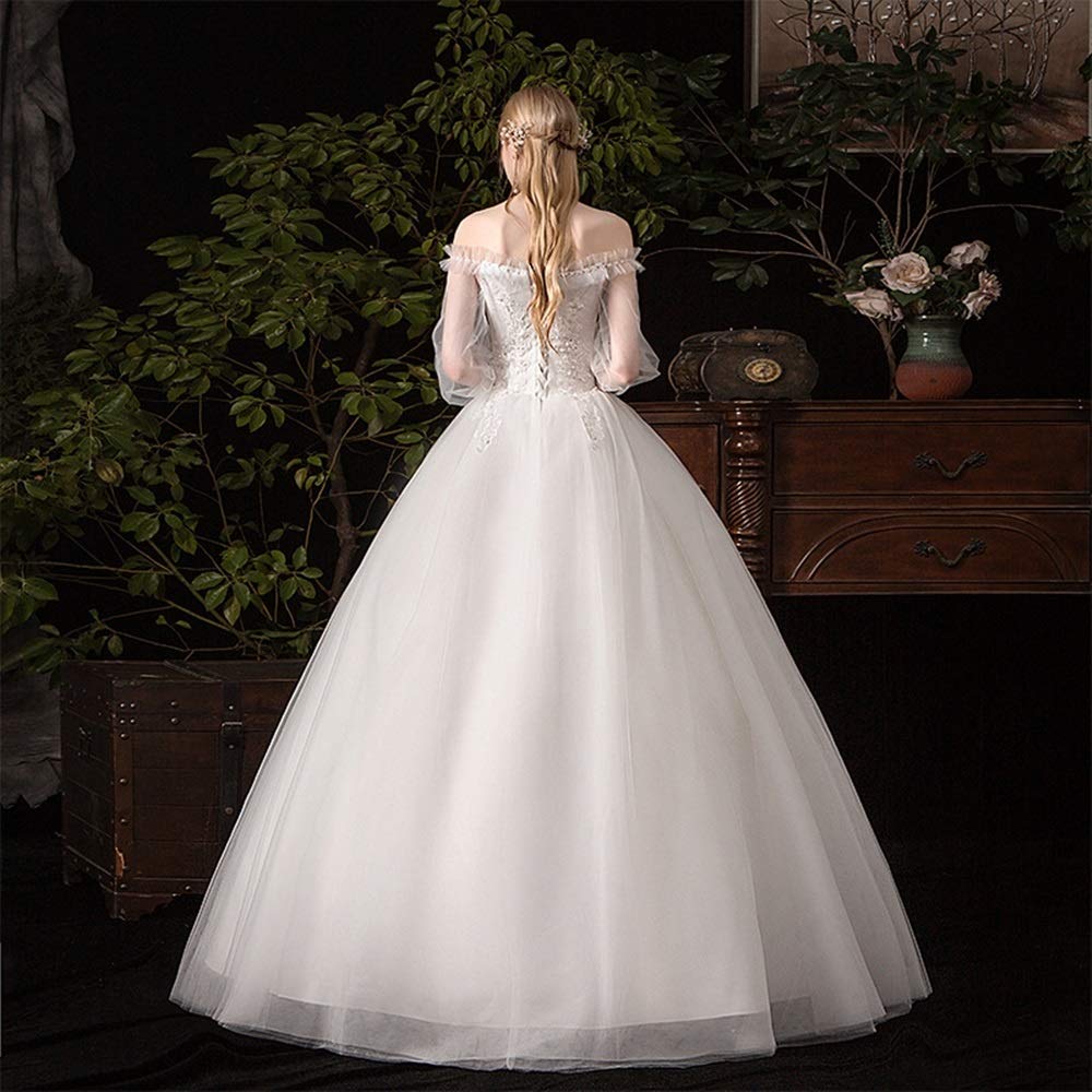 Vestido de Dama de Honor de Boda Vestido de Novia Vestido de Novia Vestido de Noche, Blanco, m