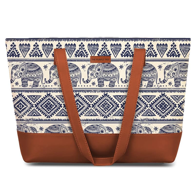 See full amazon price history chart for The Purple Tree Handcrafted Womens Tote Bag with Vegan Leather Handles, Elephant Print Shoulder Tote Bag and Handbag for Office and College, Oversized Tote Bag (Pack of 1) Contemporary, white The Purple Tree Handcrafted Womens Tote Bag with Vegan Leather Handles, Elephant Print Shoulder Tote Bag and Handbag for Office and College, Oversized Tote Bag (Pack of 1) Contemporary, white (B0C7CZDL8L) Amazon Price History, Amazon Price Tracker