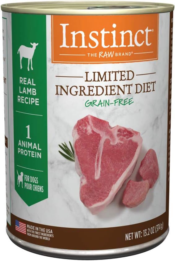 Nature's Variety Instinct Limited Ingredient Diet Grain Free Lamb Formula Natural Wet Canned Dog Food, 13.2 oz. Cans (Case of 6)