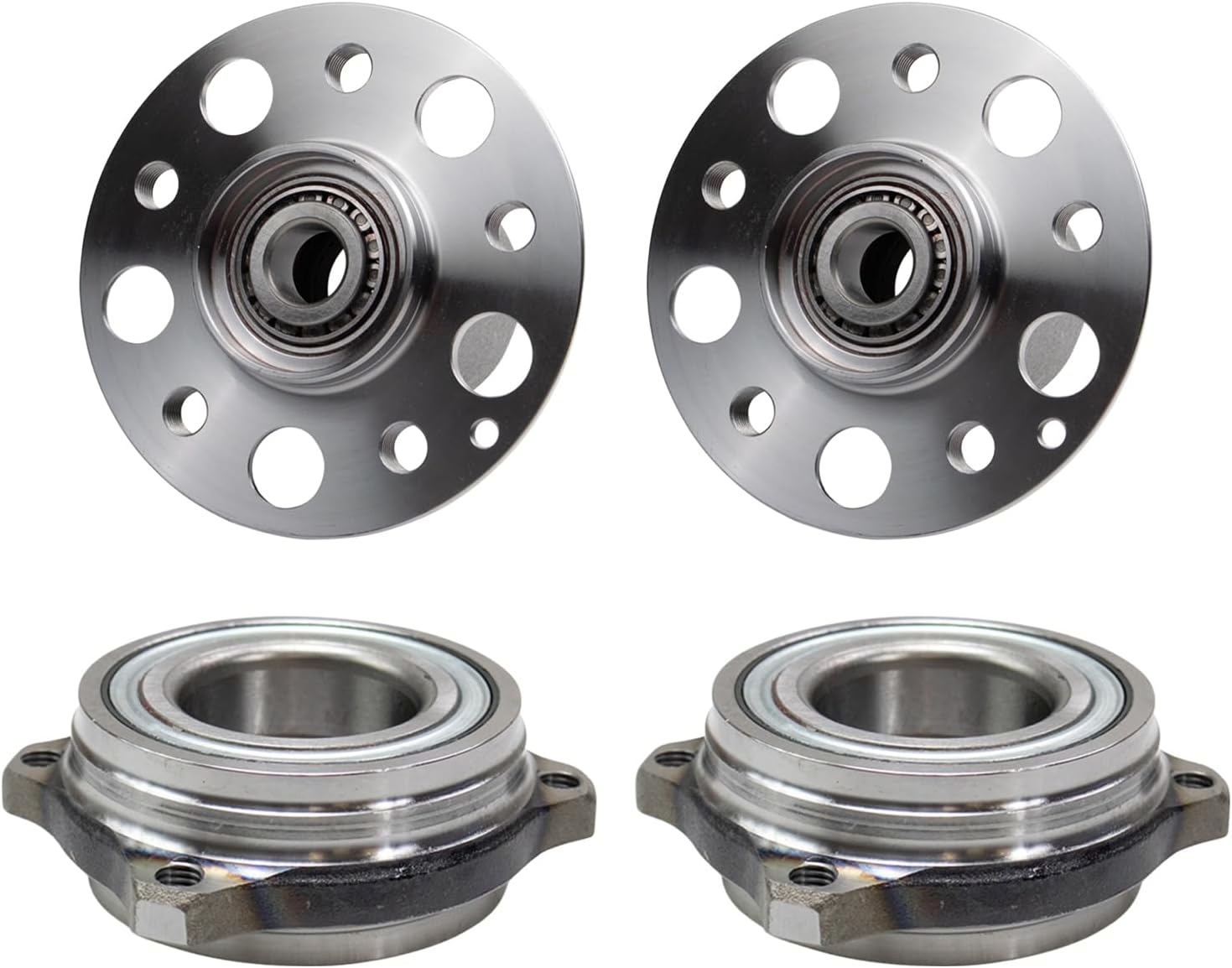 TRQ Front and Rear Wheel Bearing and Hub Assembly Set 4 Piece Compatible with 12-15 Mercedes-Benz C250 08-10 C300 Luxury 08-10 C300 Sport 2014 E350 Convertible 2014 E350 Coupe 15-17 E400 Convertible
