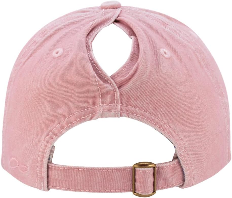 Ford Oval Script Logo Laser Engraved Leather Patch Womens Ponytail High Messy Bun Baseball Hat Cap