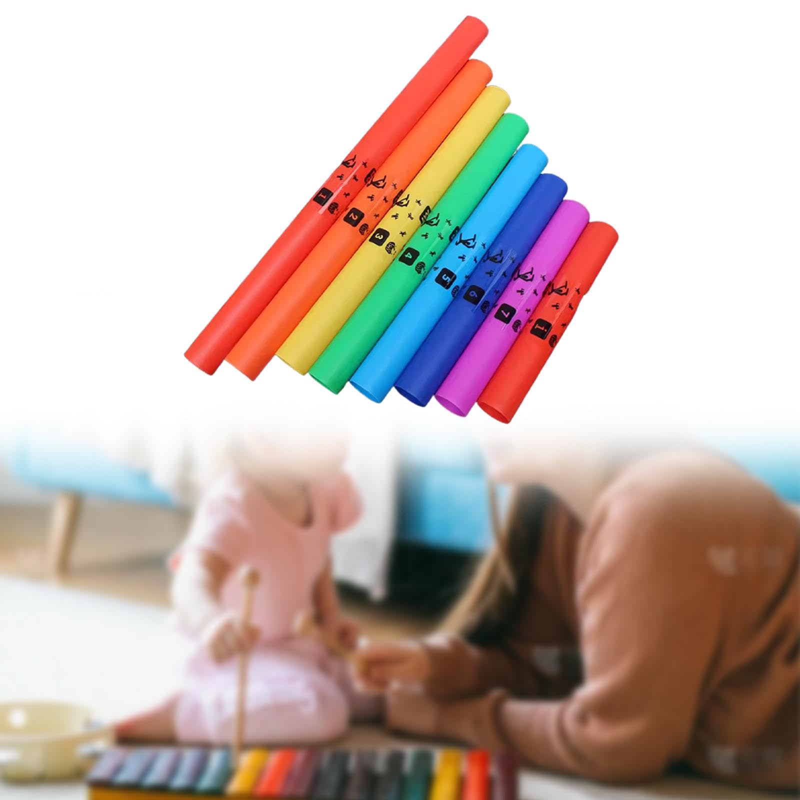 Oshhni Tubos de música Instrumentos en el aula Tarray Learning Herramientas de enseñanza 8 tonos Tubo de sonido Set de 8 para niños pequeños preescolar, Sin Cuerda