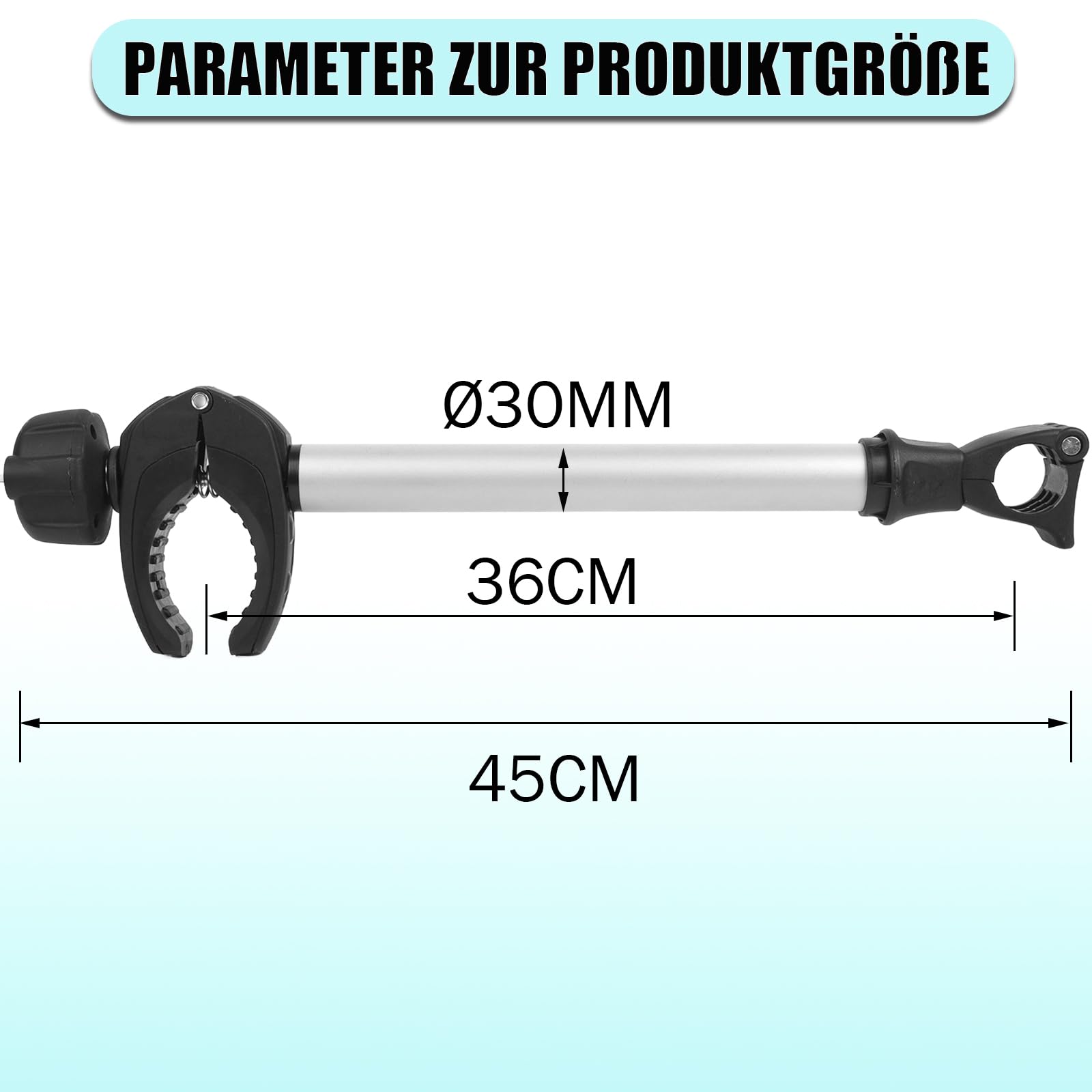 Warmfay Silber Rahmenhalter Lang 45 cm, Abschließbar Ahrradrahmenhalter, für U-Bügelrohr: Ø 2,5-3,0 cm, Universal Ersatzhalter Fahrradträger für Alle Gängigen Heckträger