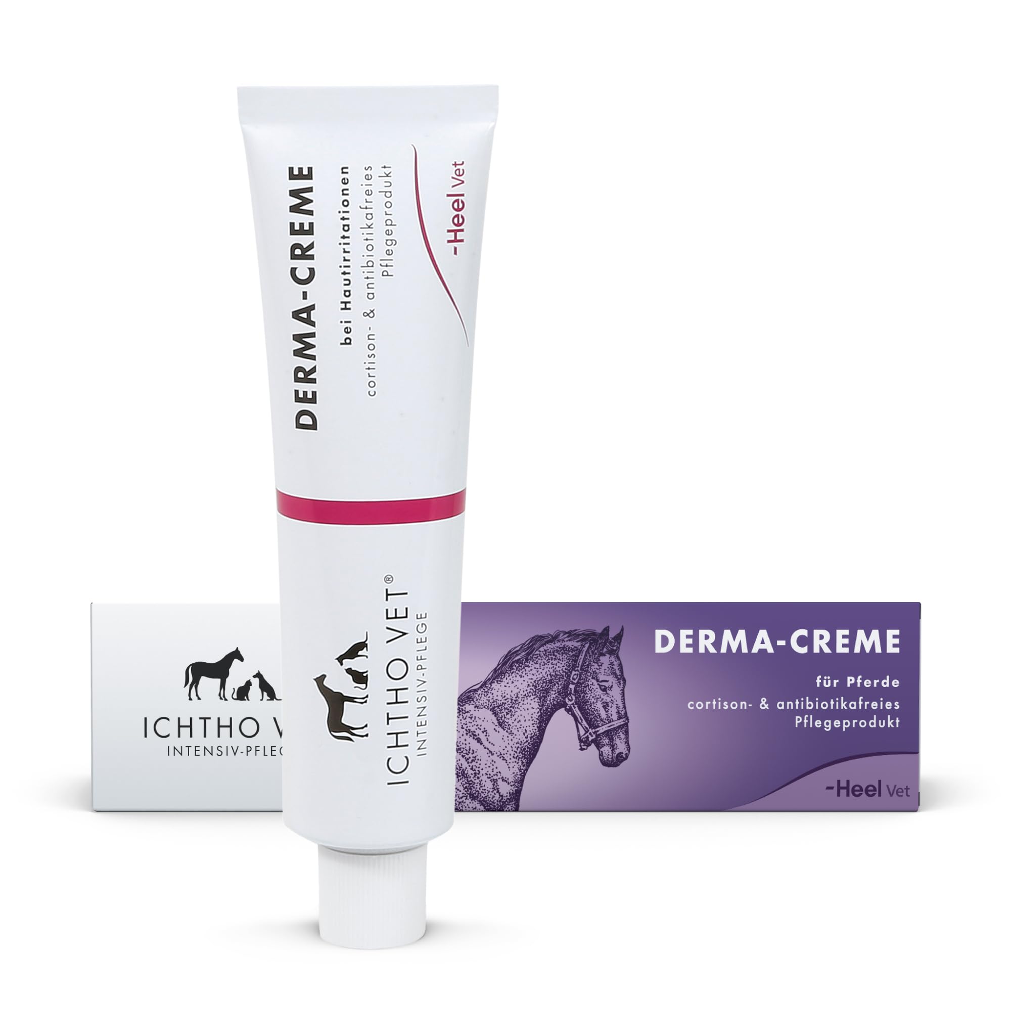 Derma-Creme für Pferde: Intensiv-Pflege bei trockenen, rissigen und schuppigen Hautirritationen, 2x50g – Feuchtigkeitsspendend & rückfettend | Made IN Germany