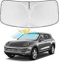 Vista 134 de Parasol de 4 capas para parabrisas, ajuste personalizado, tela 240T, parasol retráctil que bloquea los rayos ultravioletas, accesorios para automóvil