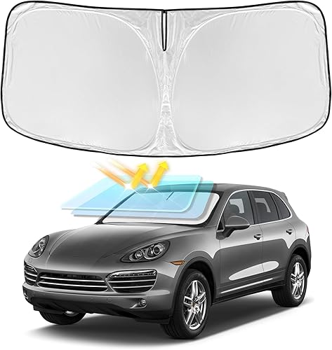 Miniatura 134 de Parasol de 4 capas para parabrisas, ajuste personalizado, tela 240T, parasol retráctil que bloquea los rayos ultravioletas, accesorios para automóvil