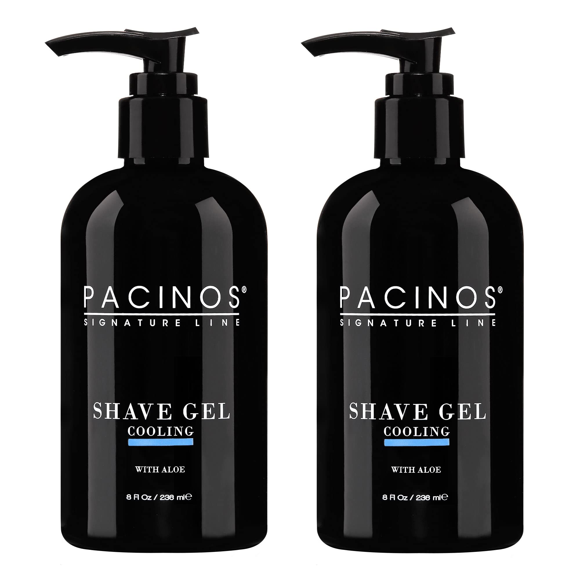 PacinosShave Gel - Cooling Gel with Aloe Vera - Moisturizing Mens Shaving Gel - 8 Fl. Oz