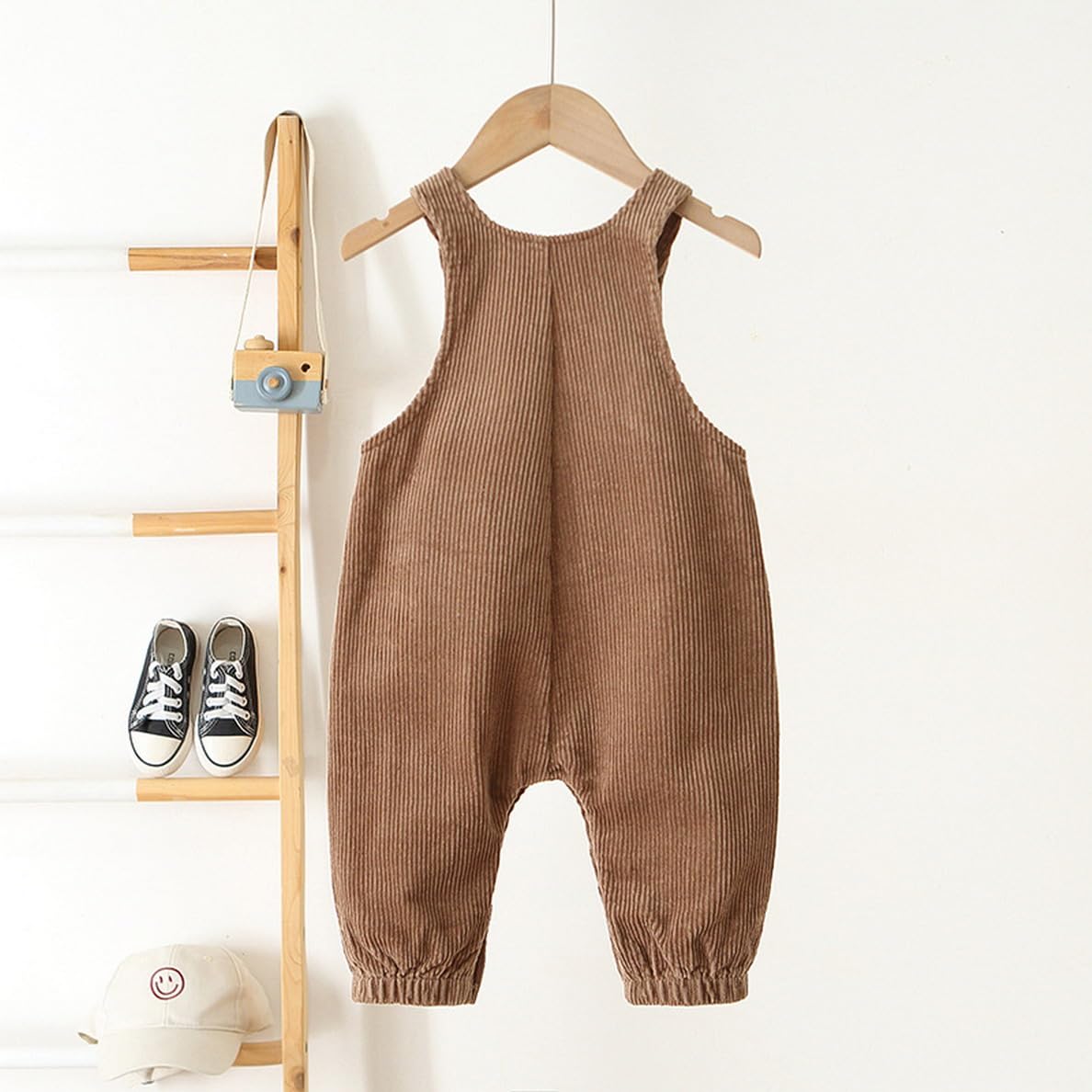Baby salopette di velluto a coste salopette allentata orso cartone animato pantaloni salopette morbido retrò un pezzo bottone pantaloni bavaglino tuta tuta neonato per la primavera autunno