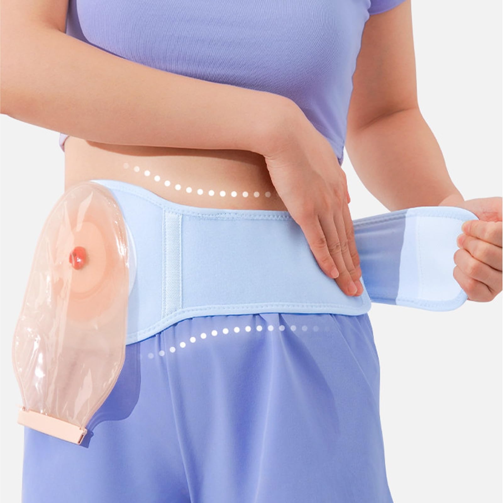 Cintura for Colostomia, Fascia for Stomia Uomo, Morbida e non Restrittiva, Adatta for la Cura Post-Operatoria e Il Fissaggio Della Sacca for Stomia(Large)